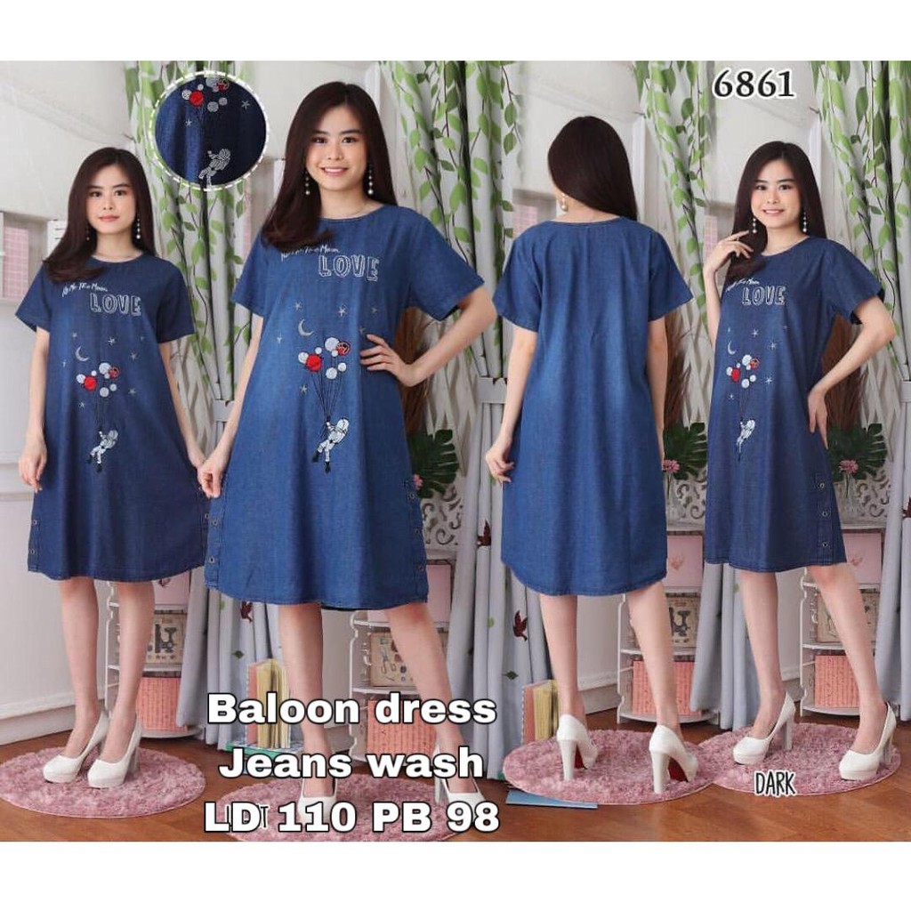 LD 110 BALON DRESS VARIASI BORDIR ASLI