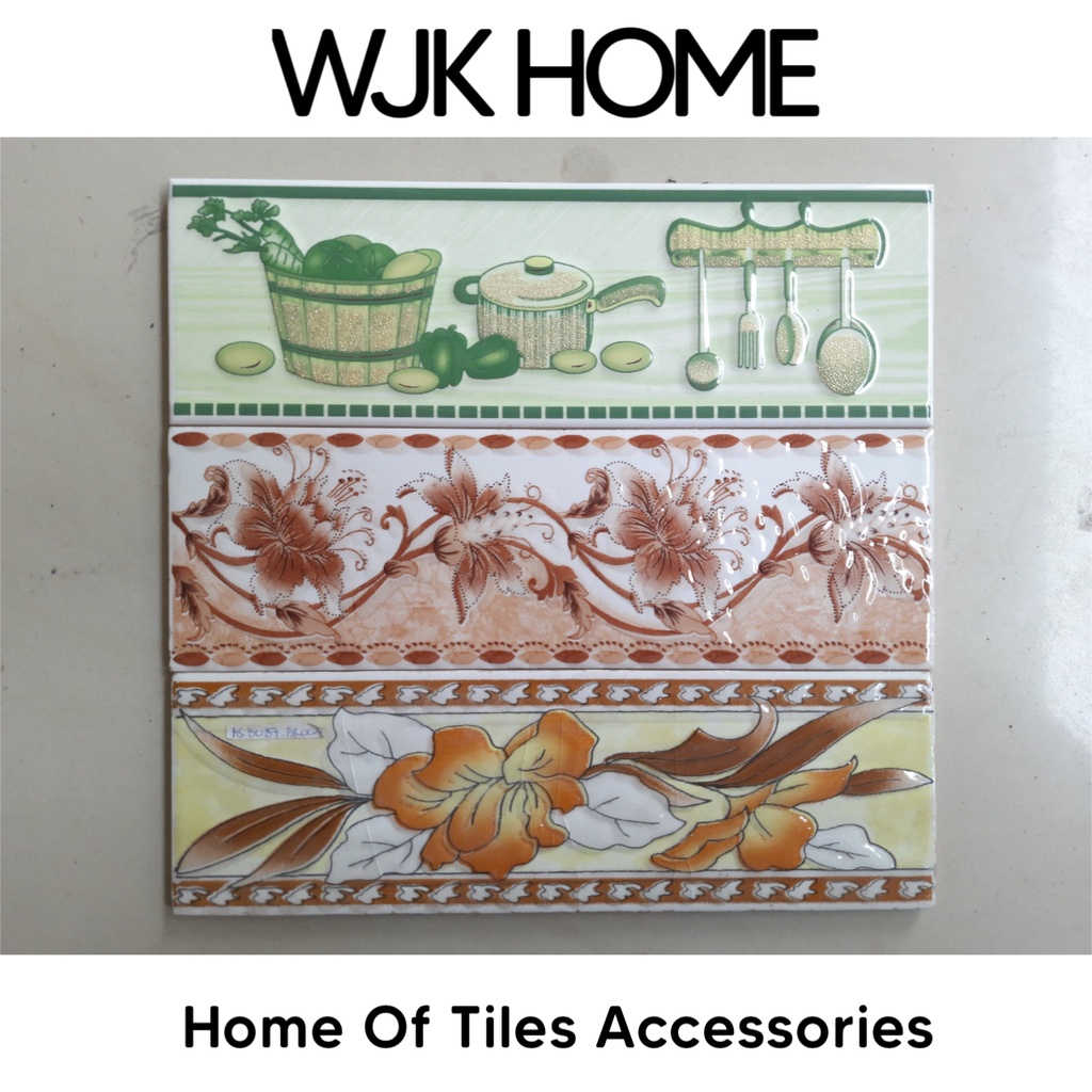 Lis Keramik Dinding Polos Ukuran 8x25 cm Import