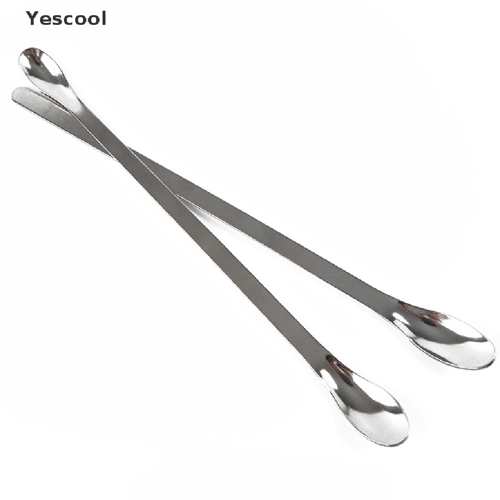 Yescool 12Pcs Sendok Spatula Bahan Stainless Steel Untuk Laboratorium