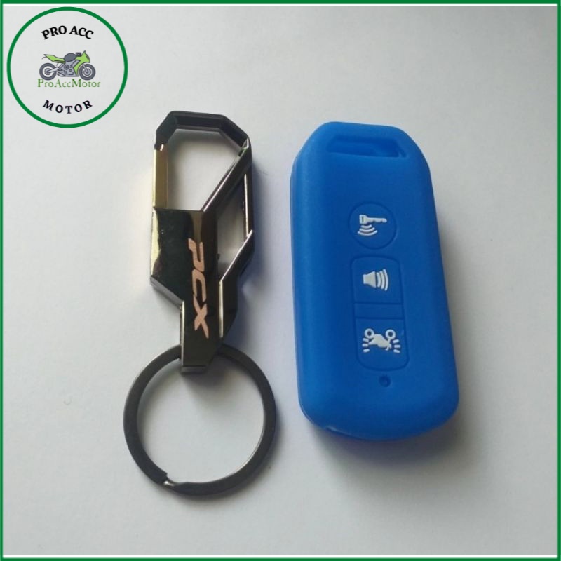 Paket gantungan kunci logo PCX 150 + cover silikon remote Honda PCX 150