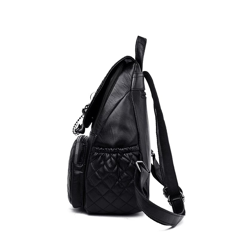 READY COD Ransel Mini Kulit Sintetis Motif Jait-Jait Bordir  Ransel Wanita Remaja Murah / Tas Ransel-4