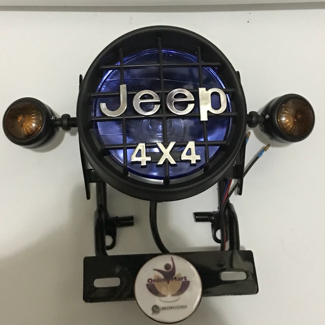 Lampu jeep h4 variasi gl pro gl max plus breket hitam plus lampu sen