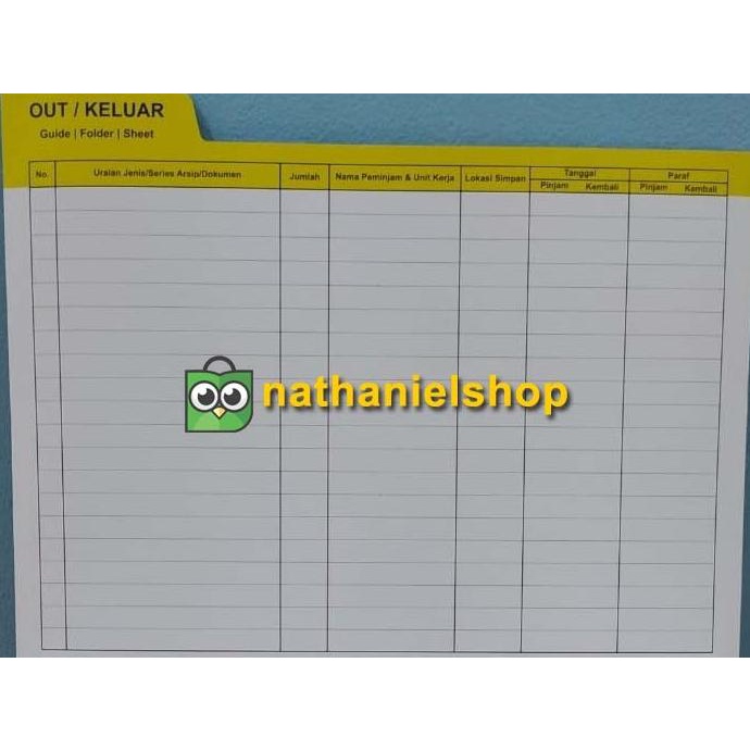 

[[COD]] Out Indikator (Out Guide/Out Sheet) Arsip/Dokumen Isi 15 Lembar BOOM SALE Kode 1476