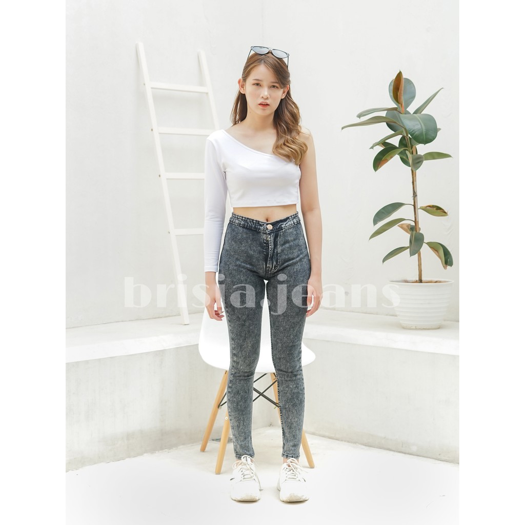 [SIZE 27-38] NAYEON Highwaist Jeans Skinny - Snow Wash 3 WARNA / Celana Jeans Highwaist