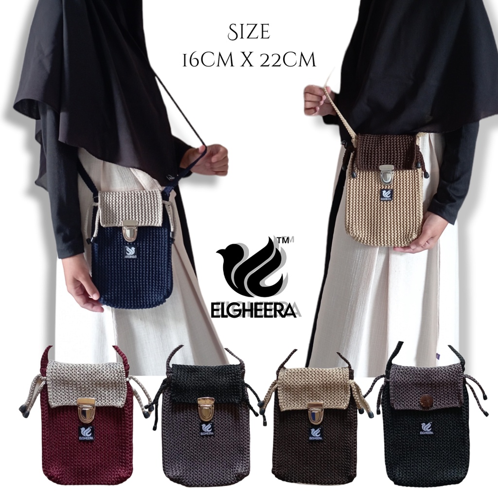 Tas Selempang Rajut  Sling Bag NEW 16cmx22cm By ELGHEERA