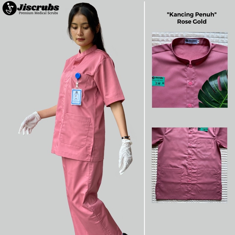 Baju Jaga Perawat Model Kancing Baju Medis Baju Scrub Medis Baju Ok