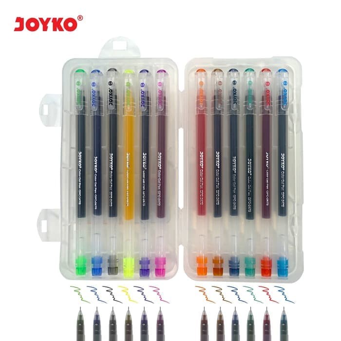 

Color Gel Pen / Pulepen / Pena Joyko GPC-247S / 12 Warna / 0.5 mm