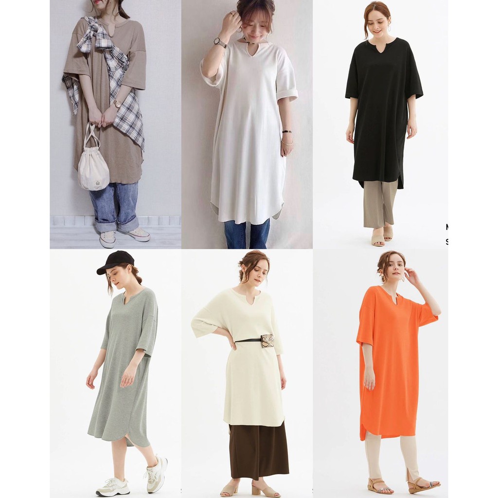 Uniqlo Waffle Knit Loose Dress - Size M Sampai L