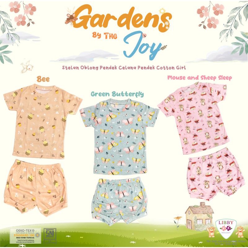 1 Pcs Libby Stelan Oblong Pendek Cotton Motif Boy and Girl 1 stel