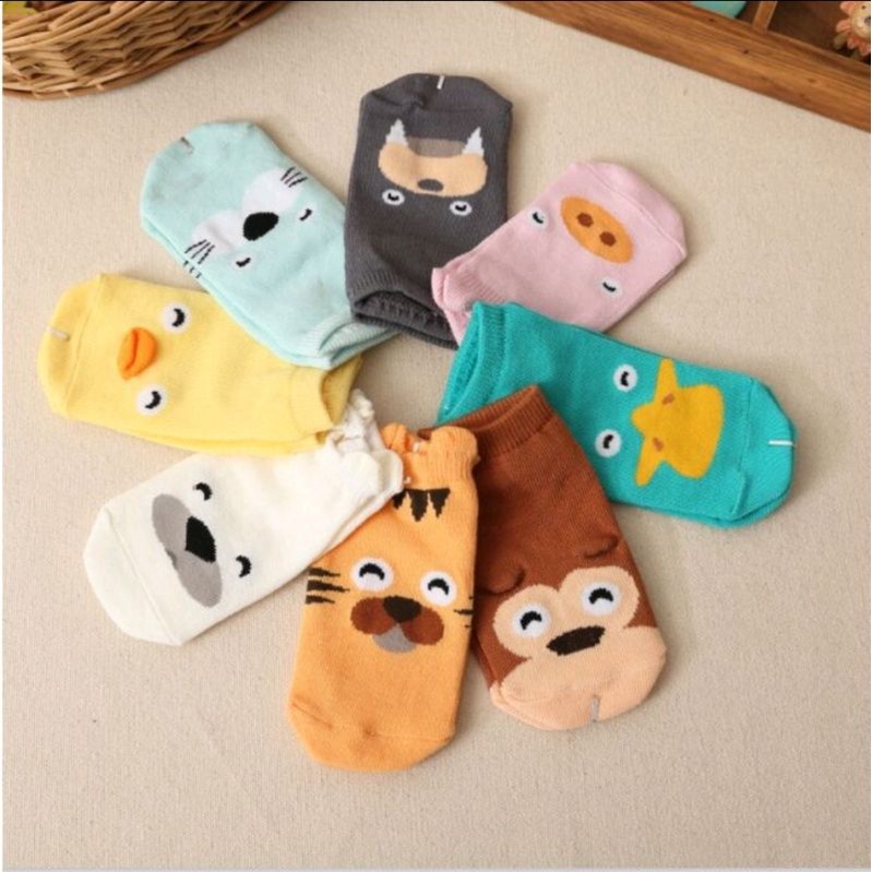 Kaos Kaki Bayi Pendek Karakter Anak Perempuan Laki Laki Motif Hewan 3D Lucu Baby Socks Kids Cute Unik Anti Slip Murah Import