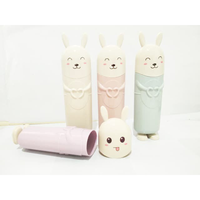 H118 Tempat Sikat Gigi Odol Karakter Kelinci / Travel Dispenser Rabbit H-118