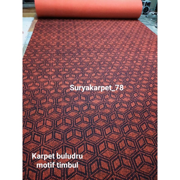 karpet buludru bermotif timbul mewah dan nyaman lebar 2mt tebal 4,5mm dijual per 50cm