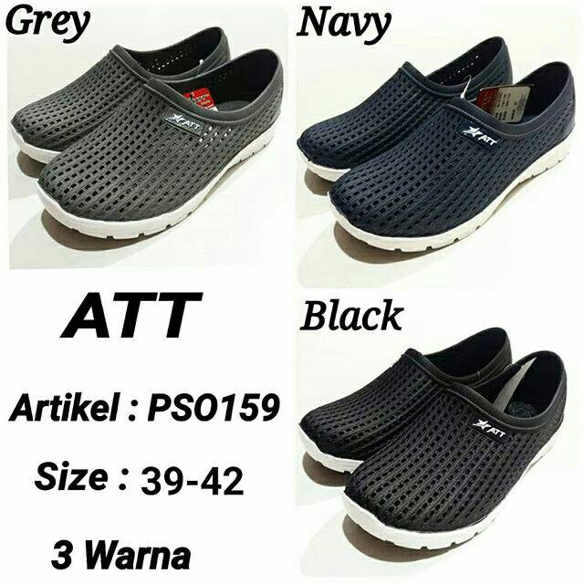 Sepatu slip on pria ATT PSO 159 murah warna grey navy black 39-42