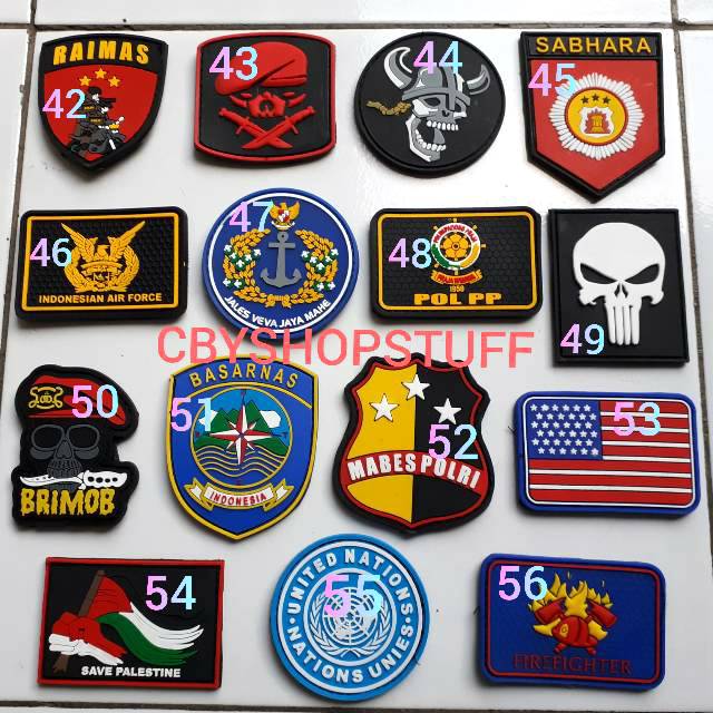 Patch rubber logo karet velcro