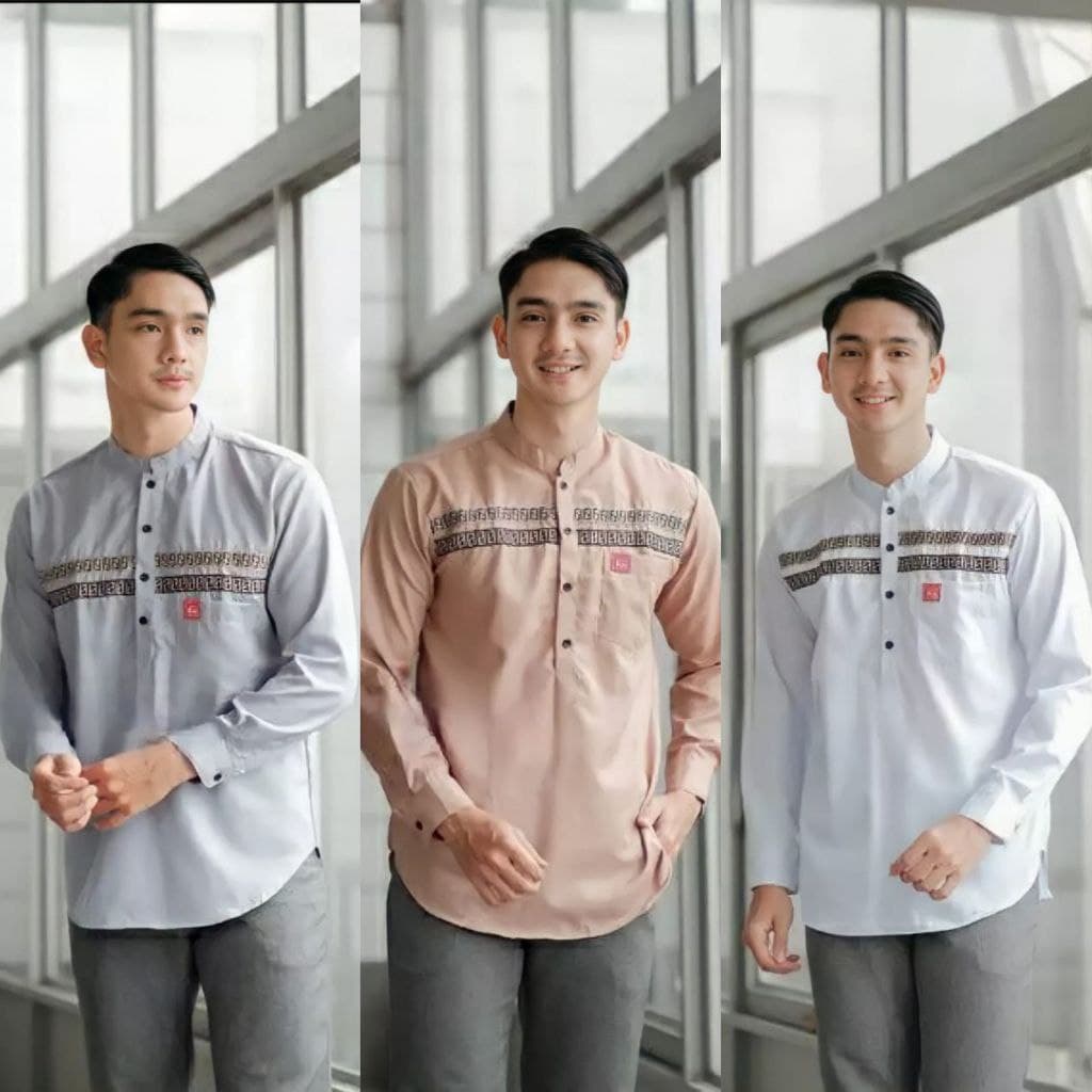 Baju Koko Kurta Dewasa Lengan Panjang Material Catton Adem Serap