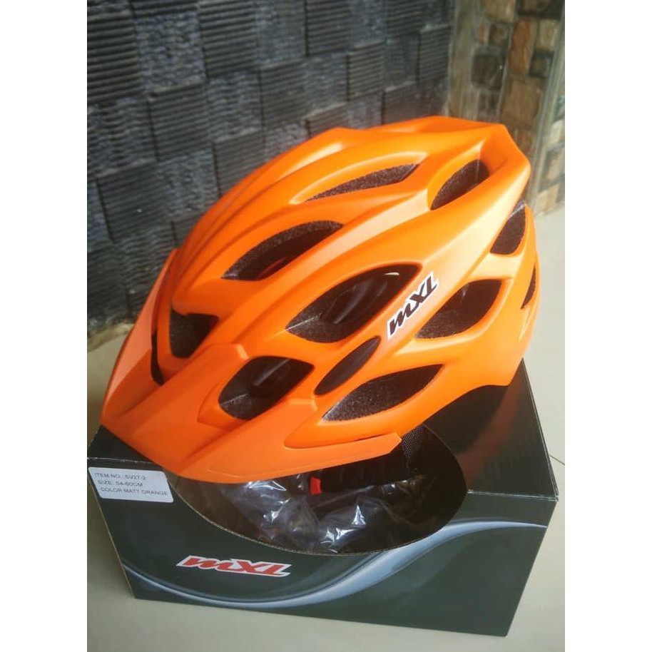 6Ci0 Helm Sepeda Mxl - Mexel Sv27 - Sv 27 Matt Orange Mirip Fox Flux Zauy