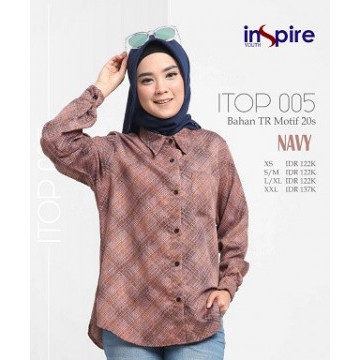 INSPIRE TOP ITOP 05 ATASAN MOTIF WANITA MUSLIMAH MODERN TRENDI KEMEJA WANITA MURAH BERKUALITAS