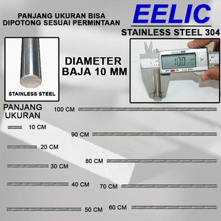 EELIC BEB D10MM BESI  BETON  BULAT POLOS STAINLESS STEEL 304 