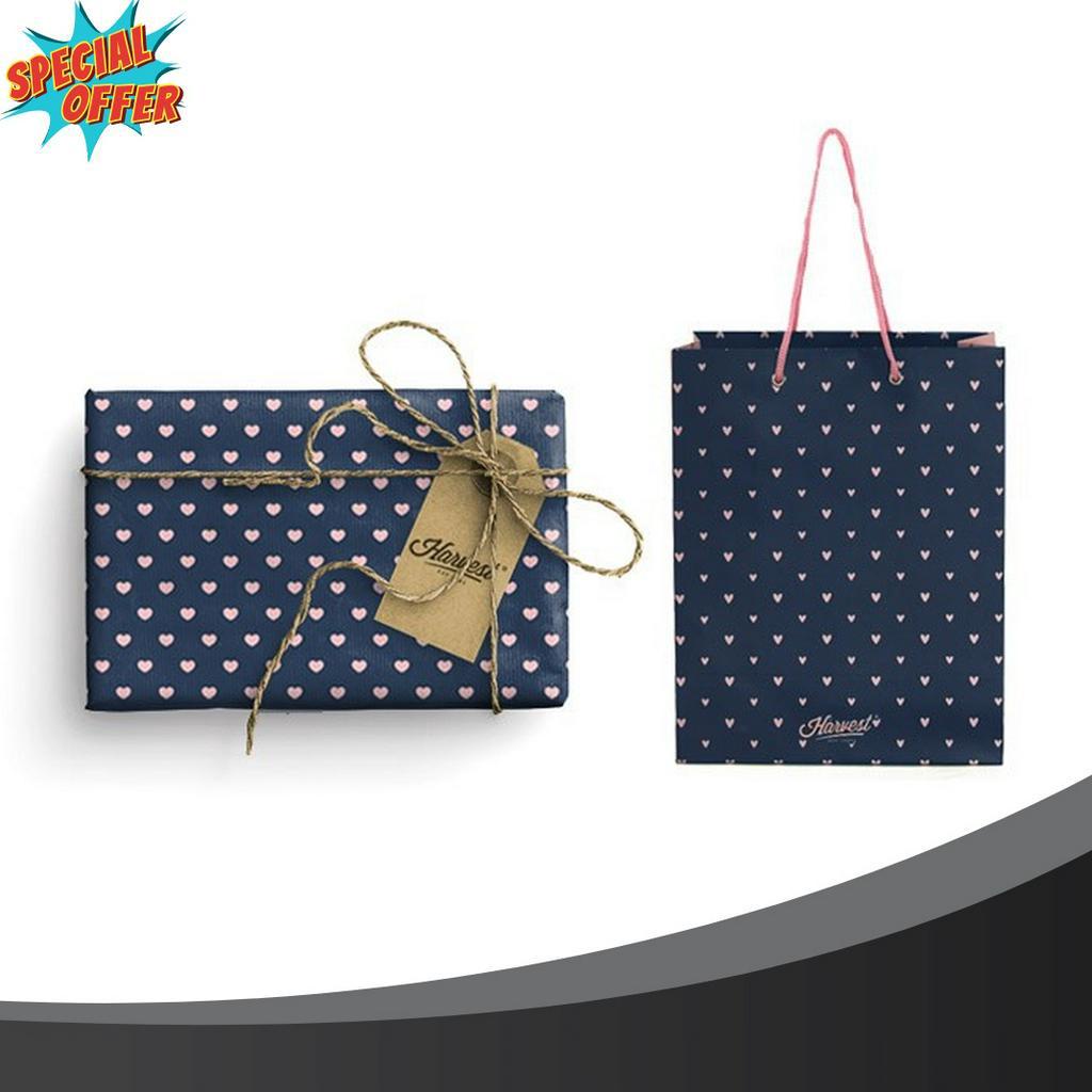 

PRODUK TERBARU Paket Kertas Kado Paper Bag Harvest Gift Set Love Navy