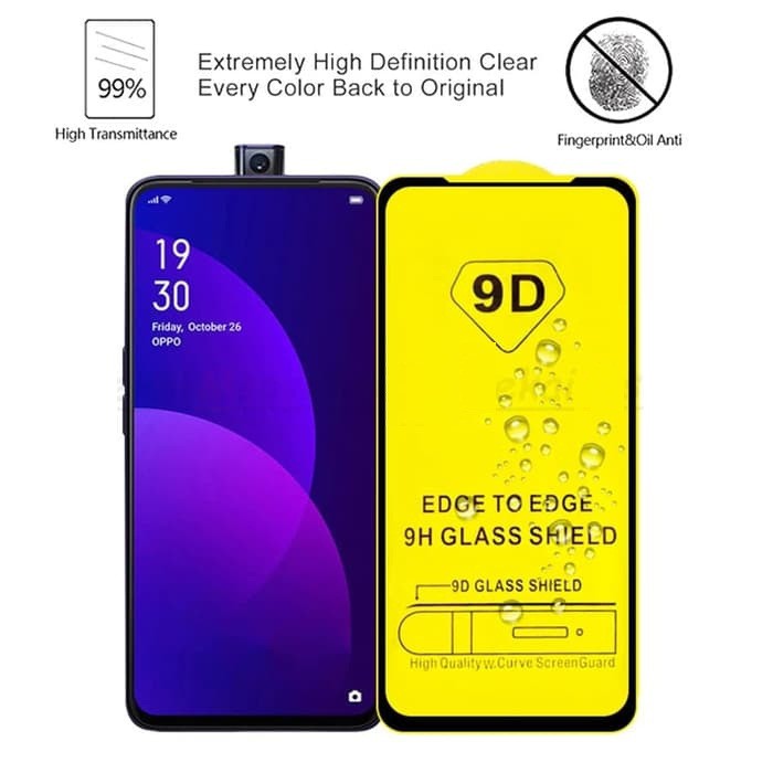 Tempered Glass 9D For Vivo V15 Tempered Glass Full Layar Full Cover Full Glue