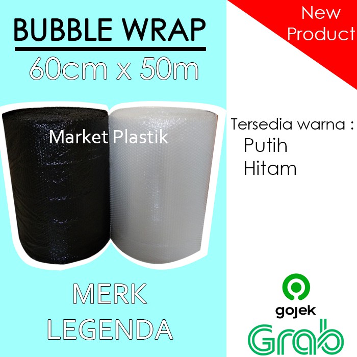 

Buble Wrap 62cm X 50m/Buble Wrap Legenda Hitam Bening