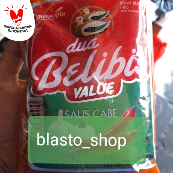 

sambal-aneka- sambal dua belibis value refill 1kg -aneka-sambal.