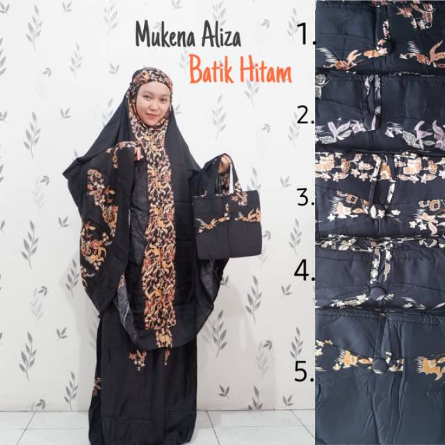 MUKENA ALIZA BATIK HITAM