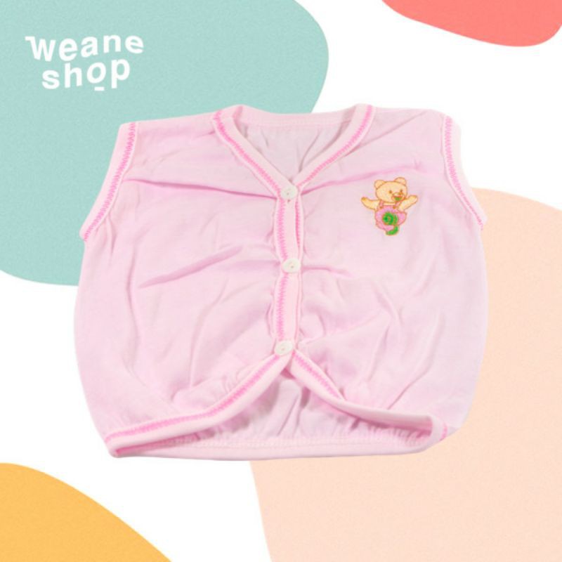 BAJU BAYI NEWBORN LENGAN BUNTUNG POLOS BORDIR UMUR 0 - 6 BULAN SNI CEWEK COWOK KUTUNG BARU LAHIR-Pink