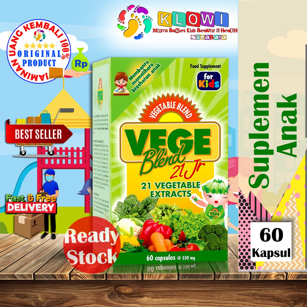 Vegeblend 21 JR 30 &amp; 60 Kapsul / Suplemen Anak / Penambah Nafsu Makan / Vegeblend Junior