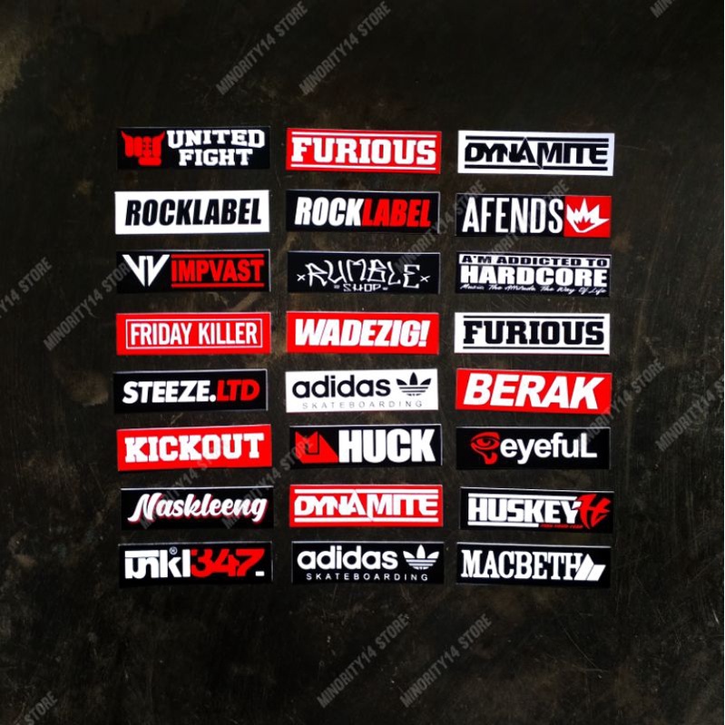 Stiker pack / sticker pack / stiker brand / stiker clothing / stiker band / stiker musik / stiker sablon / stiker distro / stiker racing