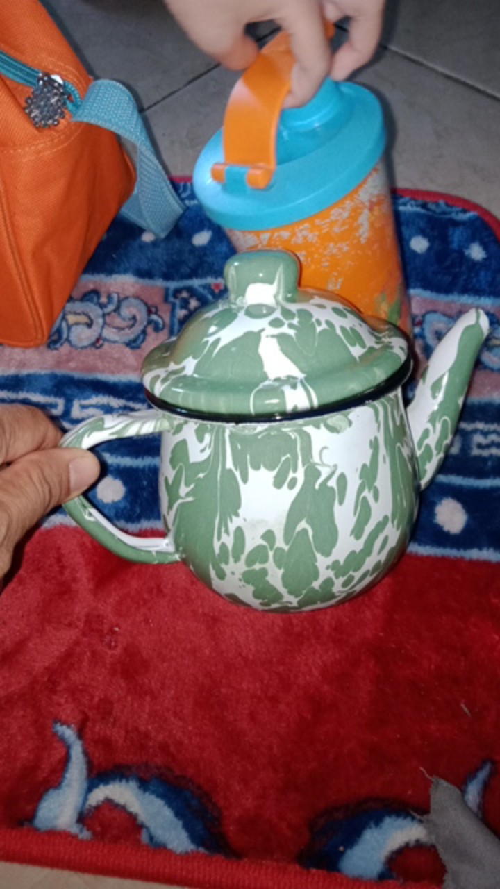 Teko Ceret Poci Jadul Army Vintage / Teko Unik Cebol - Food Grade