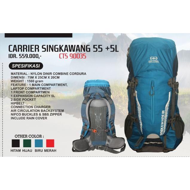 TAS CARRIER SINGKAWANG 55L CO-TREK/ TAS GUNUNG CO TREK