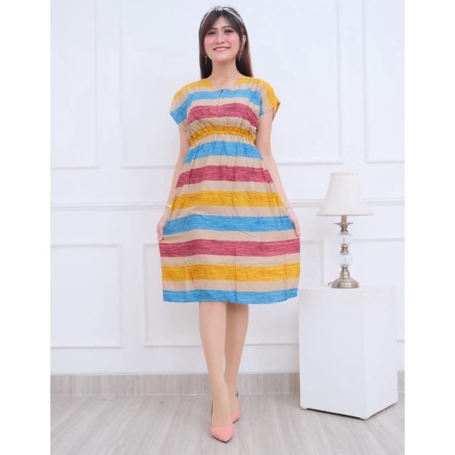 Dress Manohara Ld 120 Resleting Busui Salur l Daster Rayon Premium Rotary HQ l Daster Kerut Bali