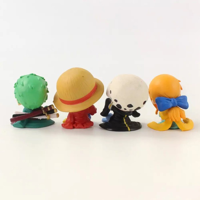 ACTION FIGURE ONE PIECE LUFFY ZORO NAMI LAW BABY CHILD CHIBI SET 4 PCS