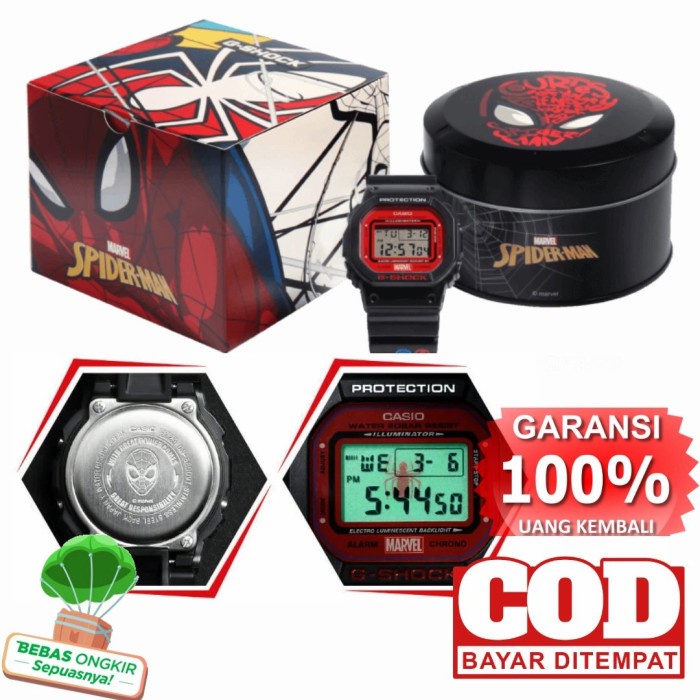 Original Jam CASIO G Shock DW-5635C-4 Full Red Out GSHOCK DW5600 Series Ori BM Premium Kekinian