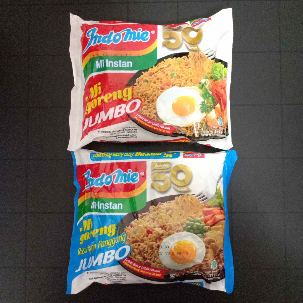 Indomie Jumbo Premium Collection Real Meat Mi Mie Instan Keriting Takoyaki Shoyu Tori Miso Japanese Ramen Instant Goreng Spesial Rendang Ayam Panggang Jamur Lada