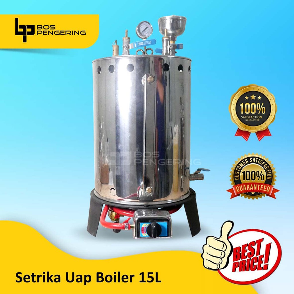 Mesin Boiler Setrika Uap Laundry Merk Bos Pengering Kapasitas 15 Liter