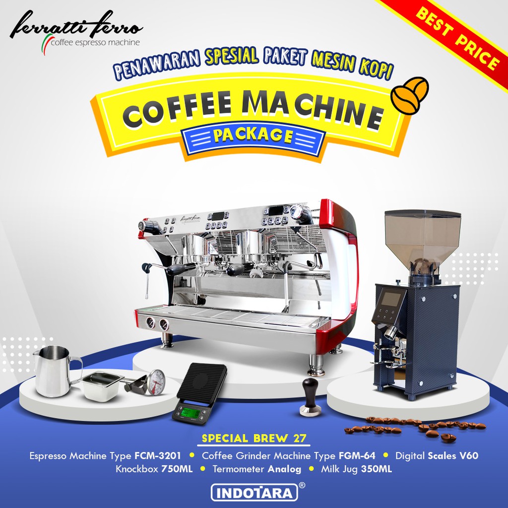 Paket mesin kopi Espresso Special Brew 27 - 28