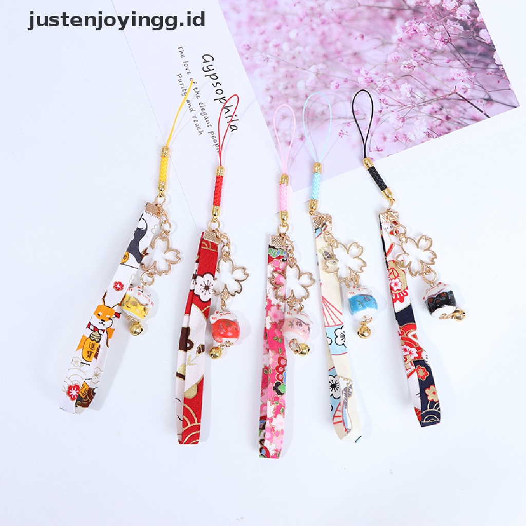 Tali Lanyard Handphone Motif Bunga Daisy / Kucing / Lonceng