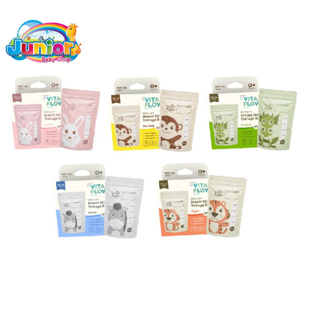 VITAFLOW Compact Breast Milk Storage Bag 100ml 25pcs - Kantong Asi