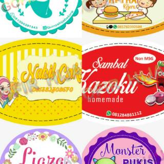 Label Stiker Bulat Toples Kue Makanan Sticker Toko Label Stiker Bulat Toples Kue Makanan Sticker Toko