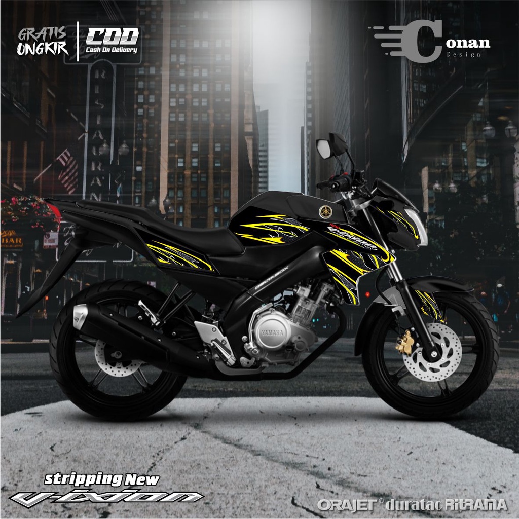 Aksesoris Stiker Variasi Yamaha Vixion New - Sticker Variasi Striping Vixion New List Fire (COD)