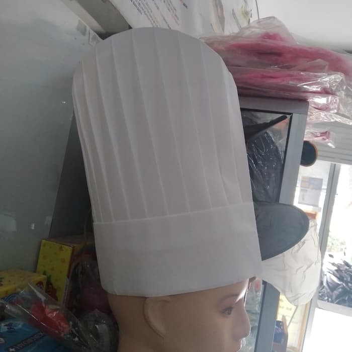 HARGA UNTUK SATU BUAH..Topi Koki viscos (30cm) chef hat tinggi