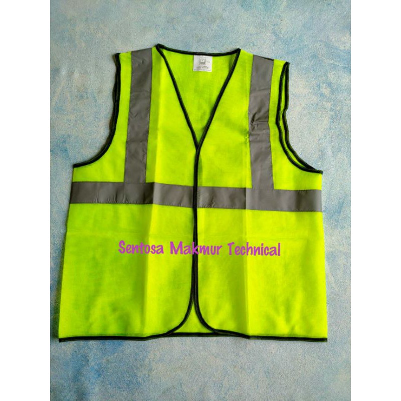 Rompi Polyester Kerja Proyek Safety Vest Orange Dan Hijau