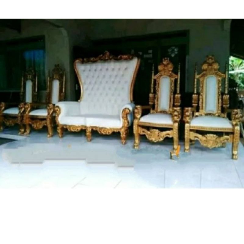 Kursi pelaminan dekorasi mewah jati mebel furniture jepara