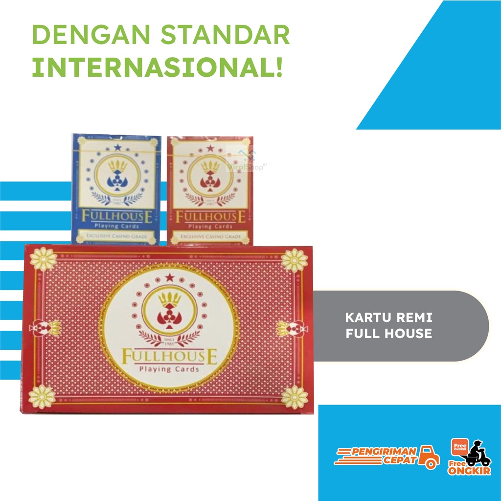 Kartu Remi Full House - Licin, Glossy, Slick - Standar Internasional Kartu Remi Full House