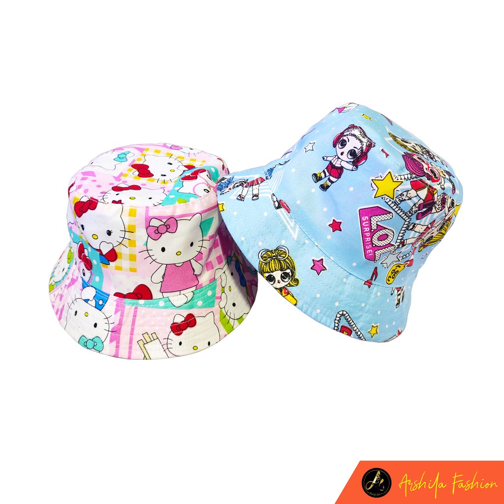 Topi Bucket Anak Karakter Bolak Balik /Topi Anak Karakter 2-10 Tahun/ Bucket Anak