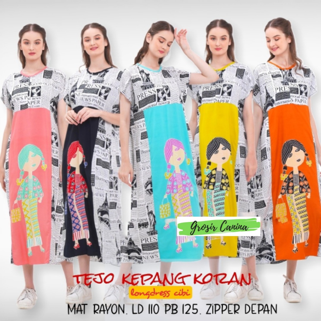 Longdress Cibi Tejo Kepang Koran Busui Rayon Super Longdres