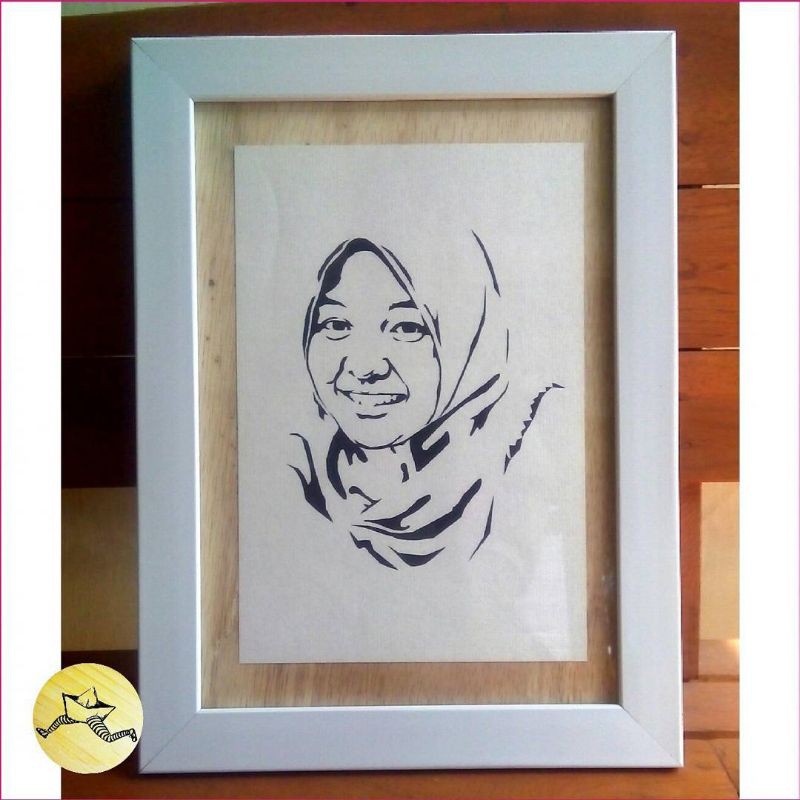 

KADO wajah terMURAH /STENSIL Lukis Wajah FREE Bingkai