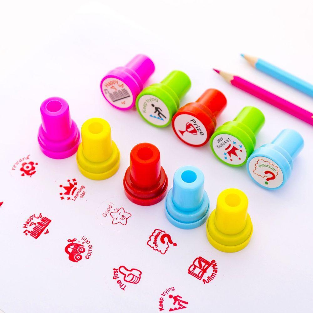 Mxbeauty Stempel Ulasan Kinerja 10pcs/set Alat Bantu Guru Tk Sd Hemat Waktu Self Inking DIY Scrapbooking